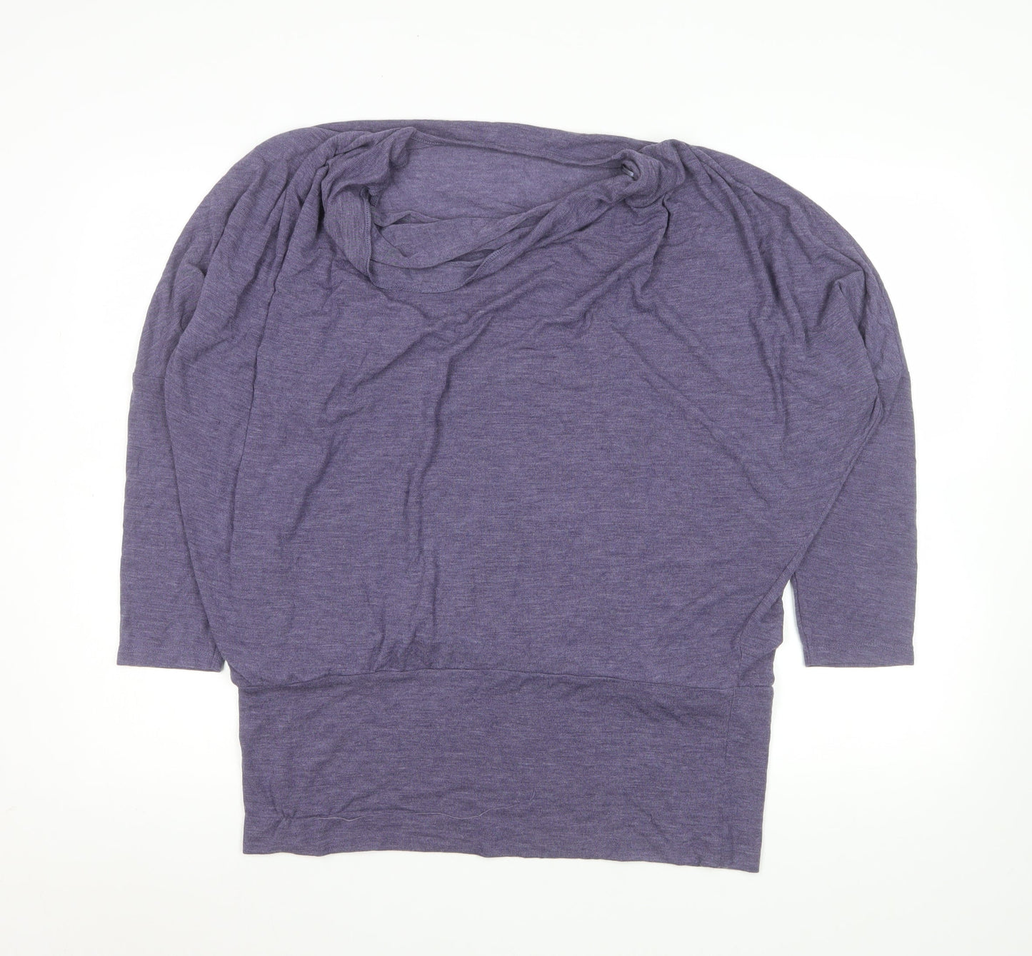 Gallery Women's Purple Cowl Neck Tunic Blouse XL Relaxed Fit 3/4 Sleeve