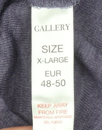 Gallery Women's Purple Cowl Neck Tunic Blouse XL Relaxed Fit 3/4 Sleeve