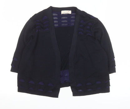 Marks & Spencer Per Una Women's Navy Knit Short Open Jacket Size 14