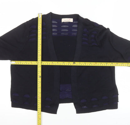 Marks & Spencer Per Una Women's Navy Knit Short Open Jacket Size 14