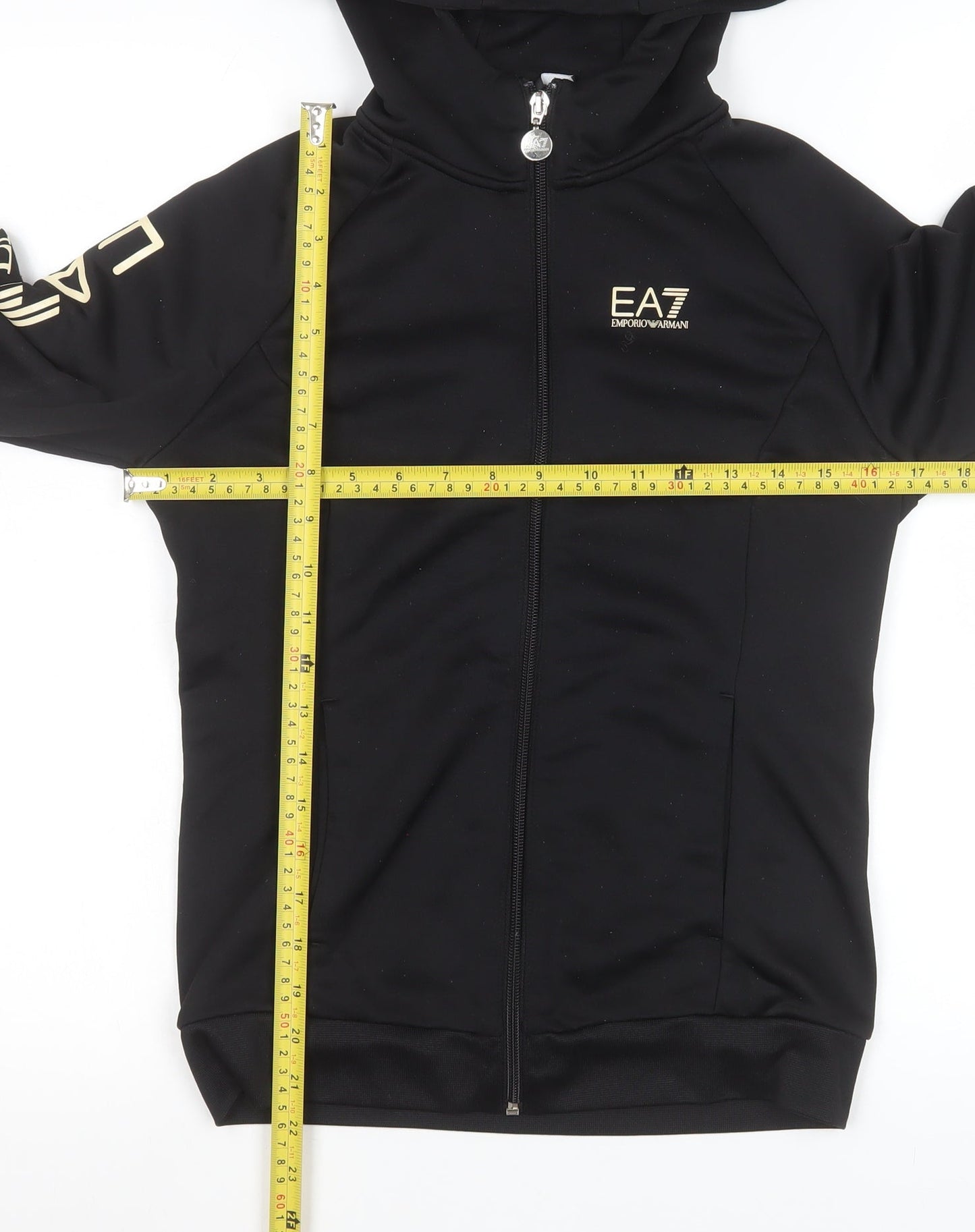 Emporio Armani Boys Black Logo Hooded Track Jacket 10 Years