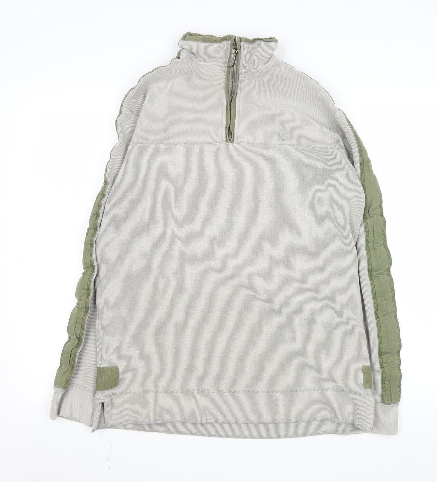 Fat Face Men’s Beige Quarter Zip Pullover Sweatshirt Size S Outdoor Style