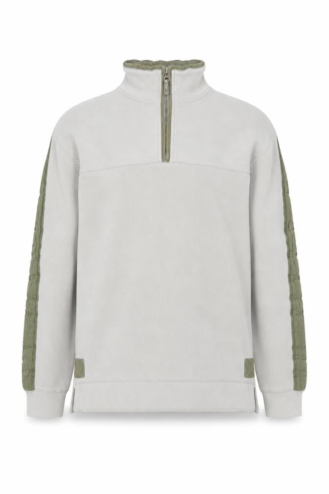 FatFace Men’s Beige Quarter Zip Pullover Sweatshirt Size S Outdoor Style
