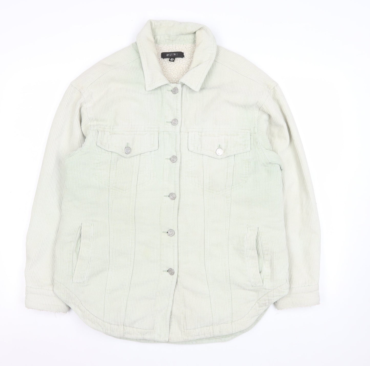 Missguided Women’s Beige Corduroy Sherpa Lined Jacket Size 6