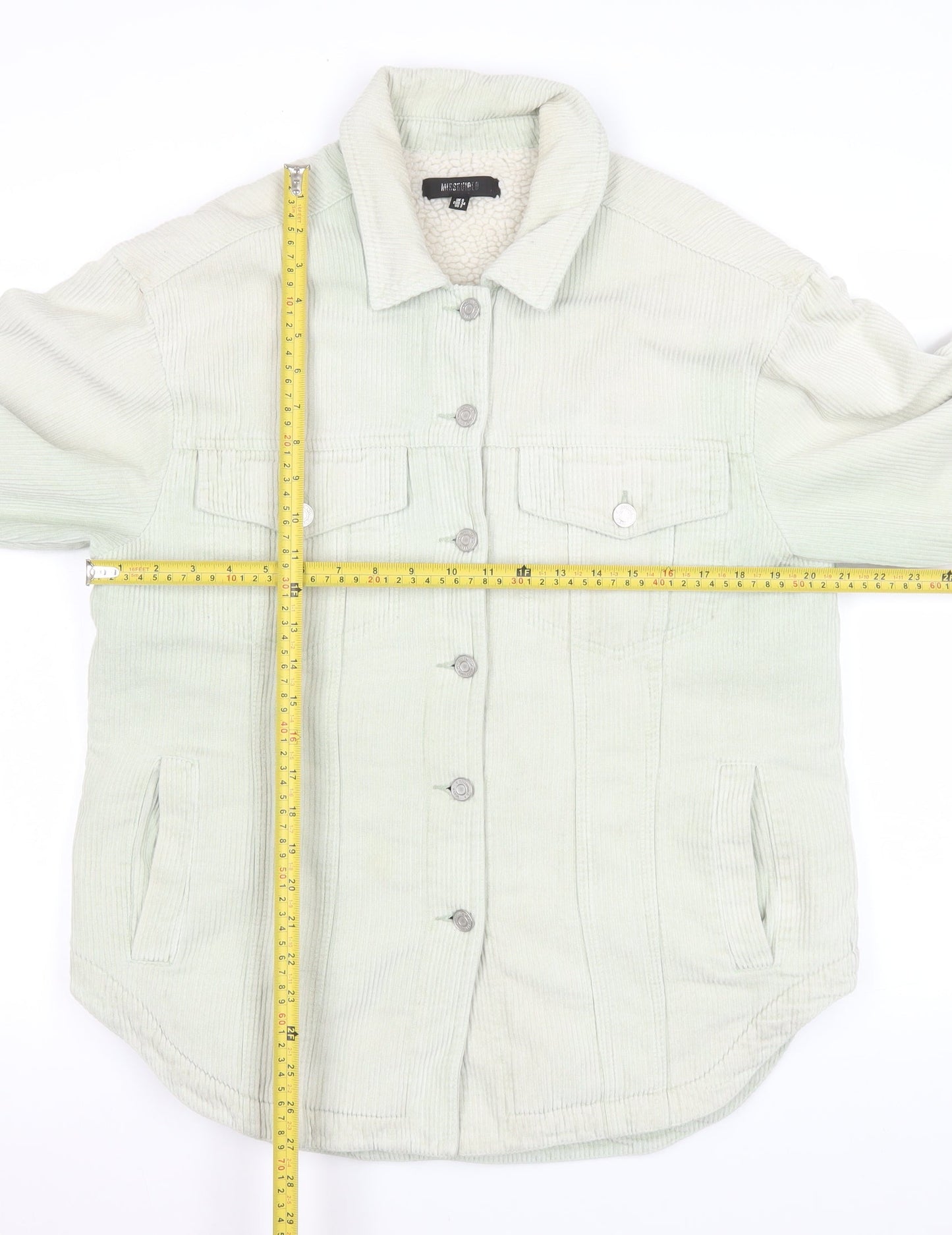 Missguided Women’s Beige Corduroy Sherpa Lined Jacket Size 6