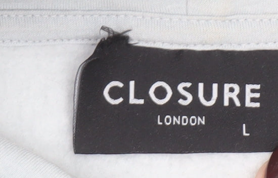 Closure London Men's Grey L Pullover Hoodie with Logo