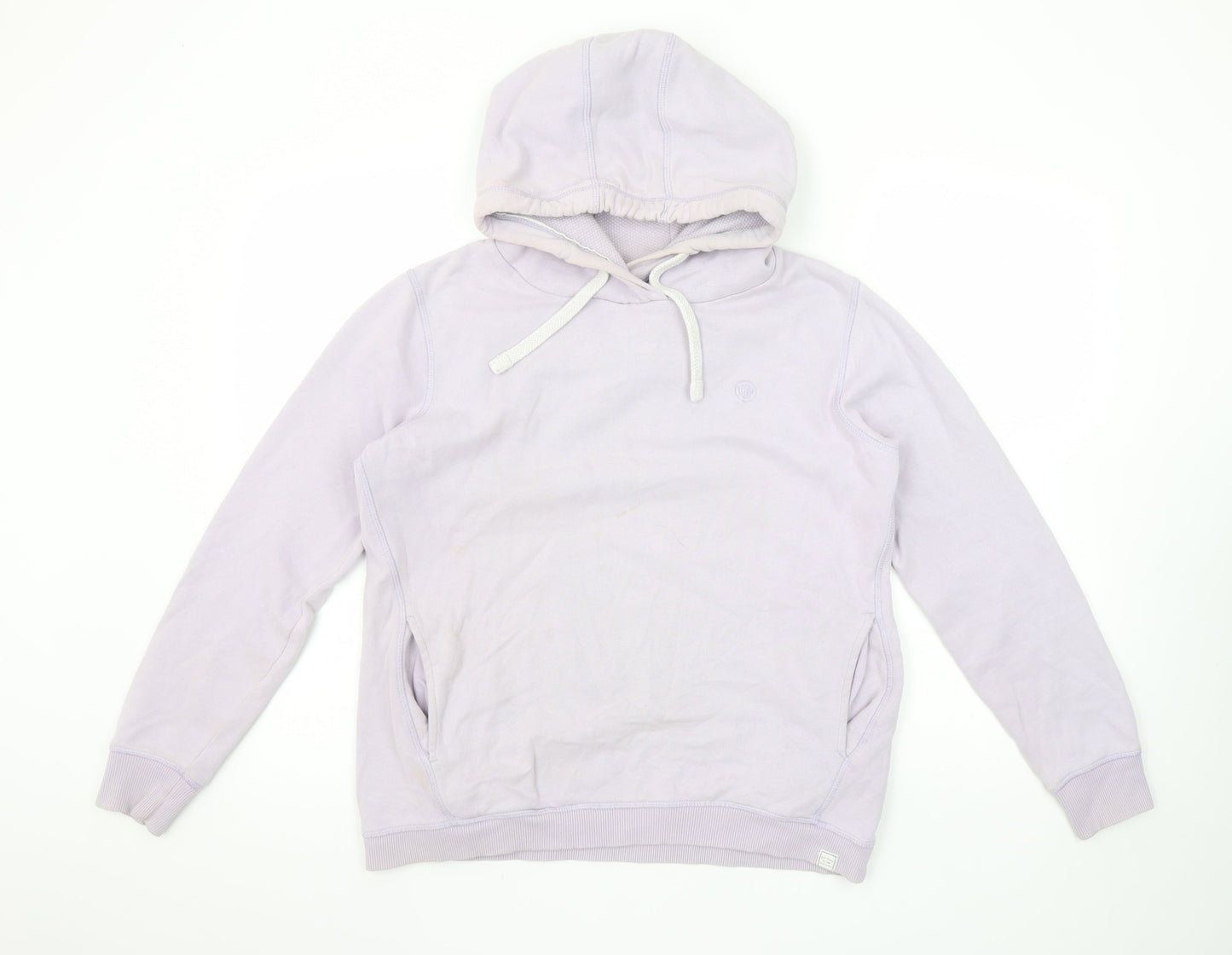 FatFace Women Pale Lilac Hooded Pullover Sweatshirt Size S