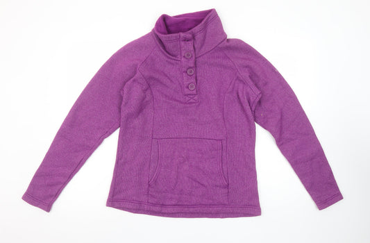 Columbia Women’s Purple Button Henley Fleece Sweatshirt Size S