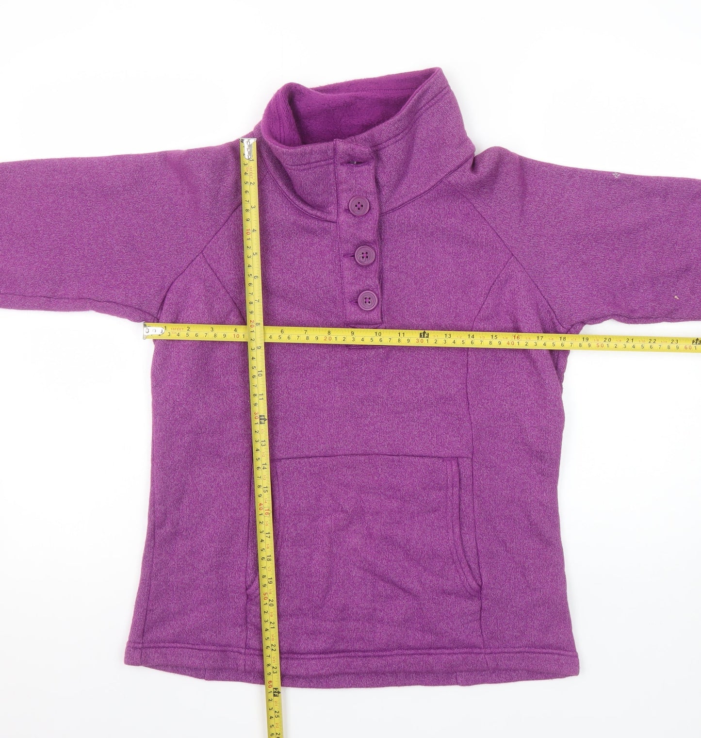 Columbia Women’s Purple Button Henley Fleece Sweatshirt Size S
