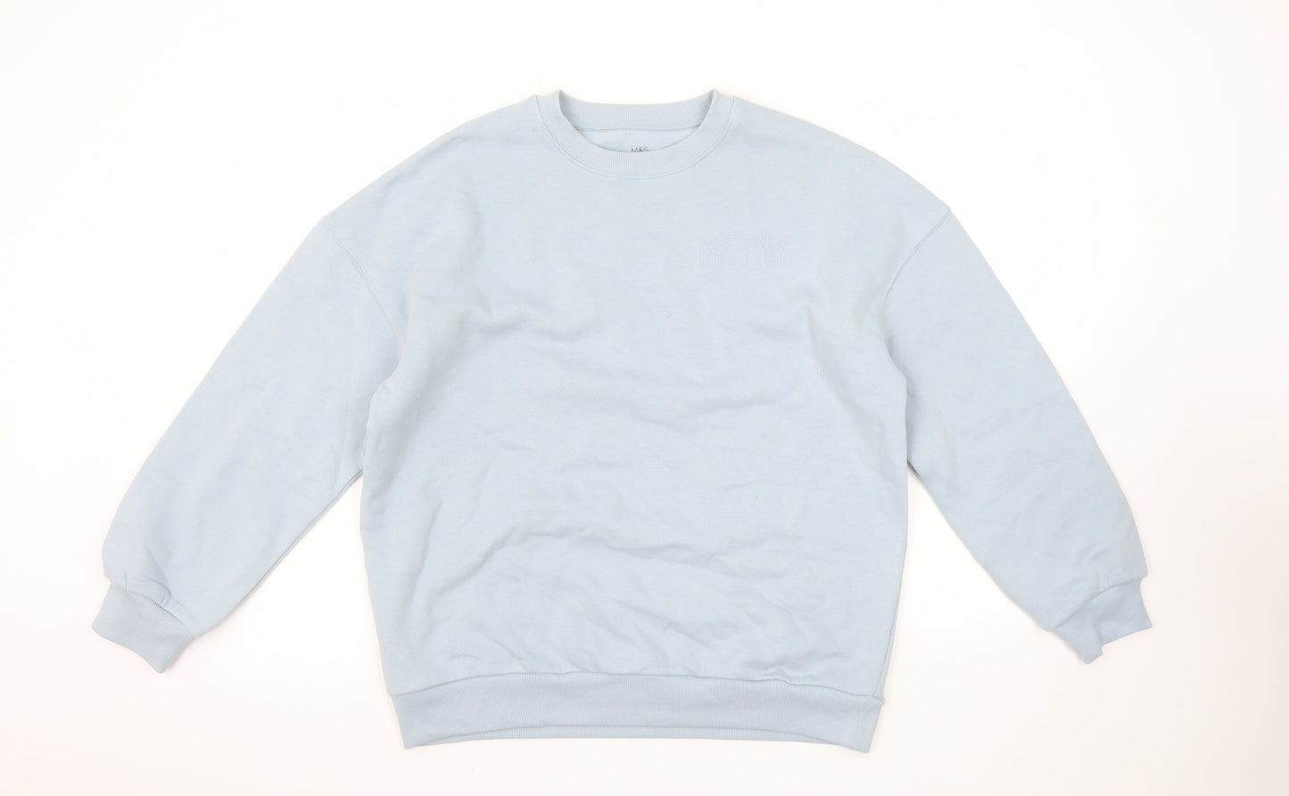 Marks and Spencer Girls Blue Crew Neck Weekend Edition Sweatshirt 13-14 Years