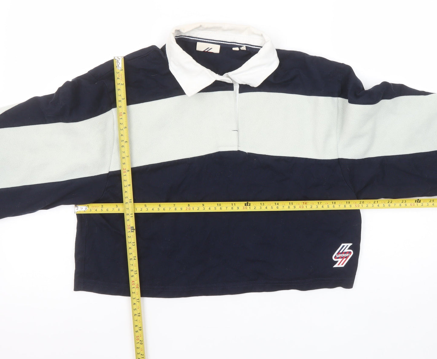 Superdry Womens Navy Colourblock Rugby Style Sweatshirt UK 10