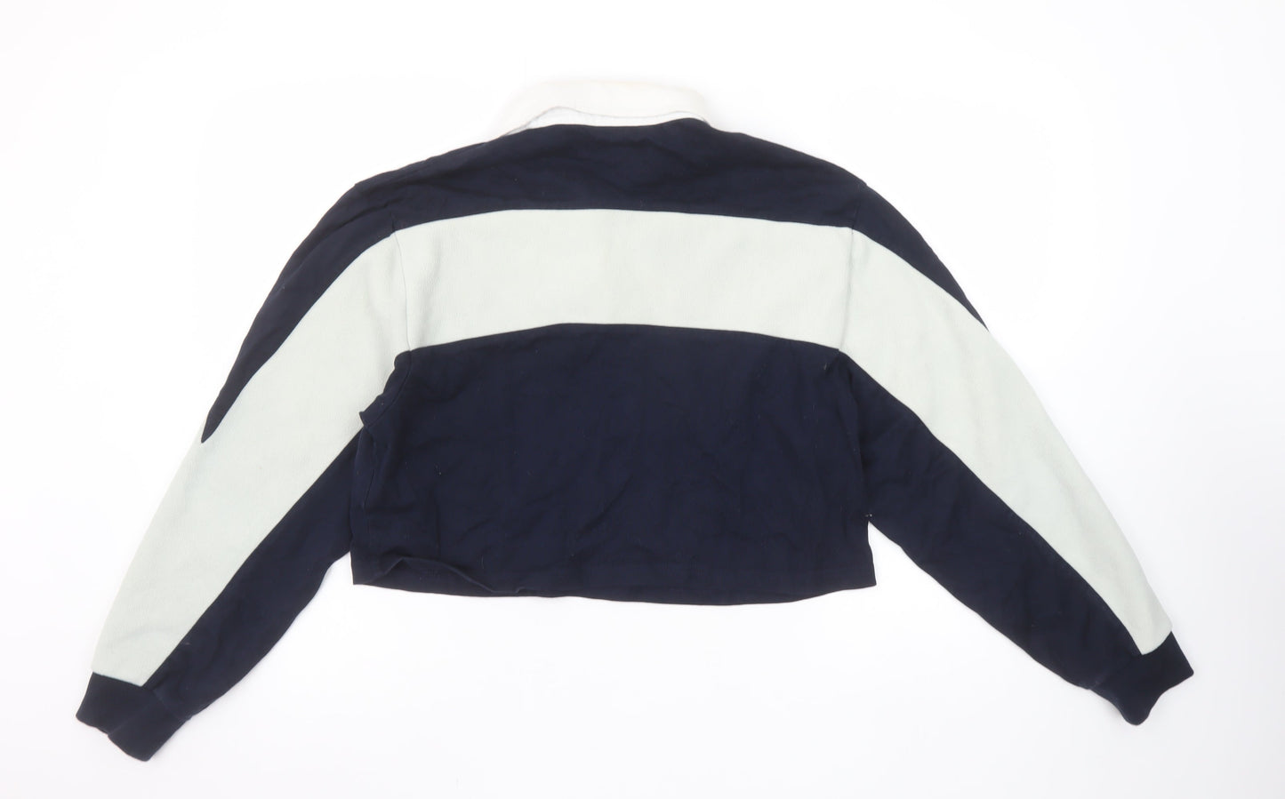 Superdry Womens Navy Colourblock Rugby Style Sweatshirt UK 10