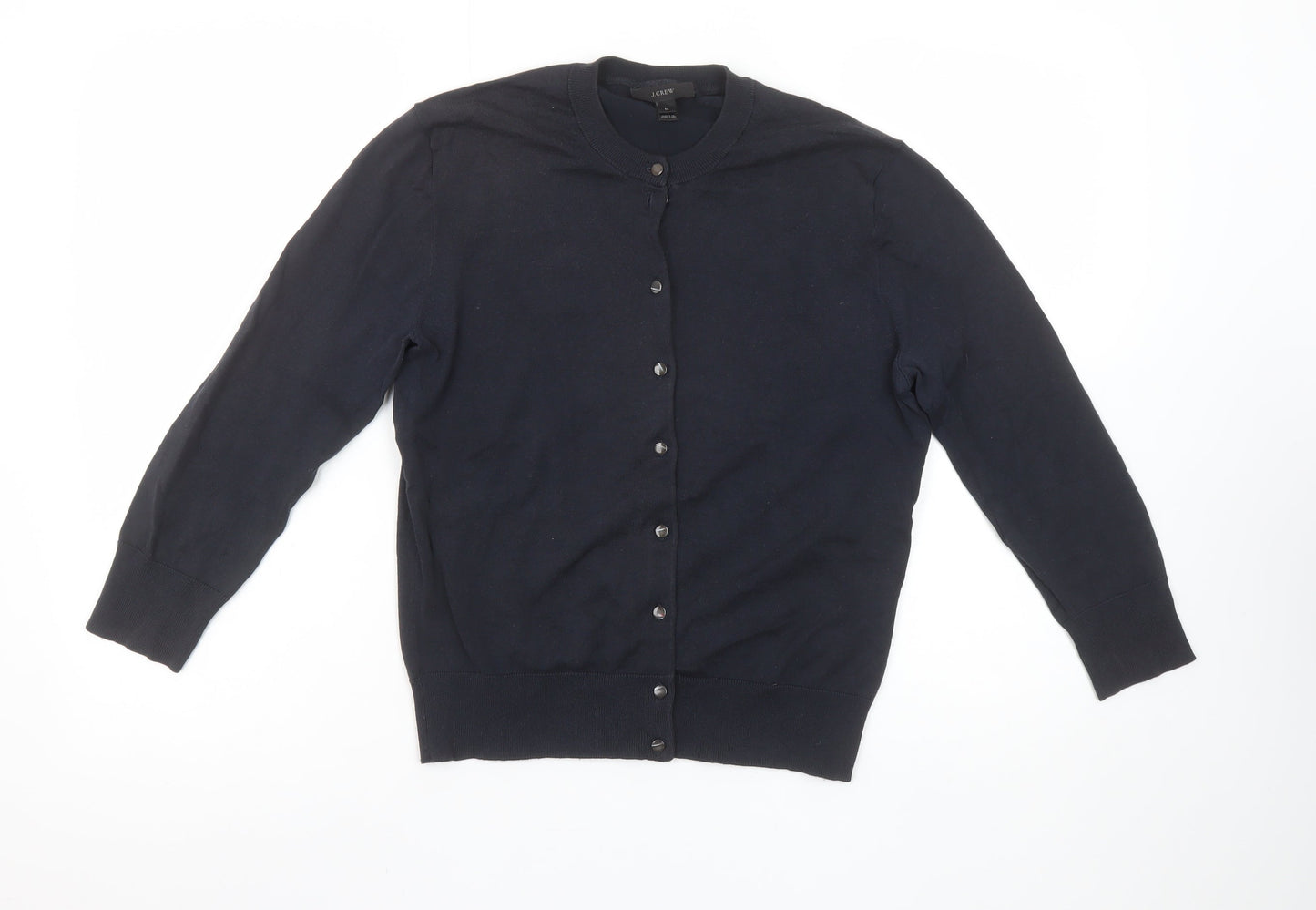 J.Crew Women's Black Cotton Blend Button Cardigan Jumper Size M