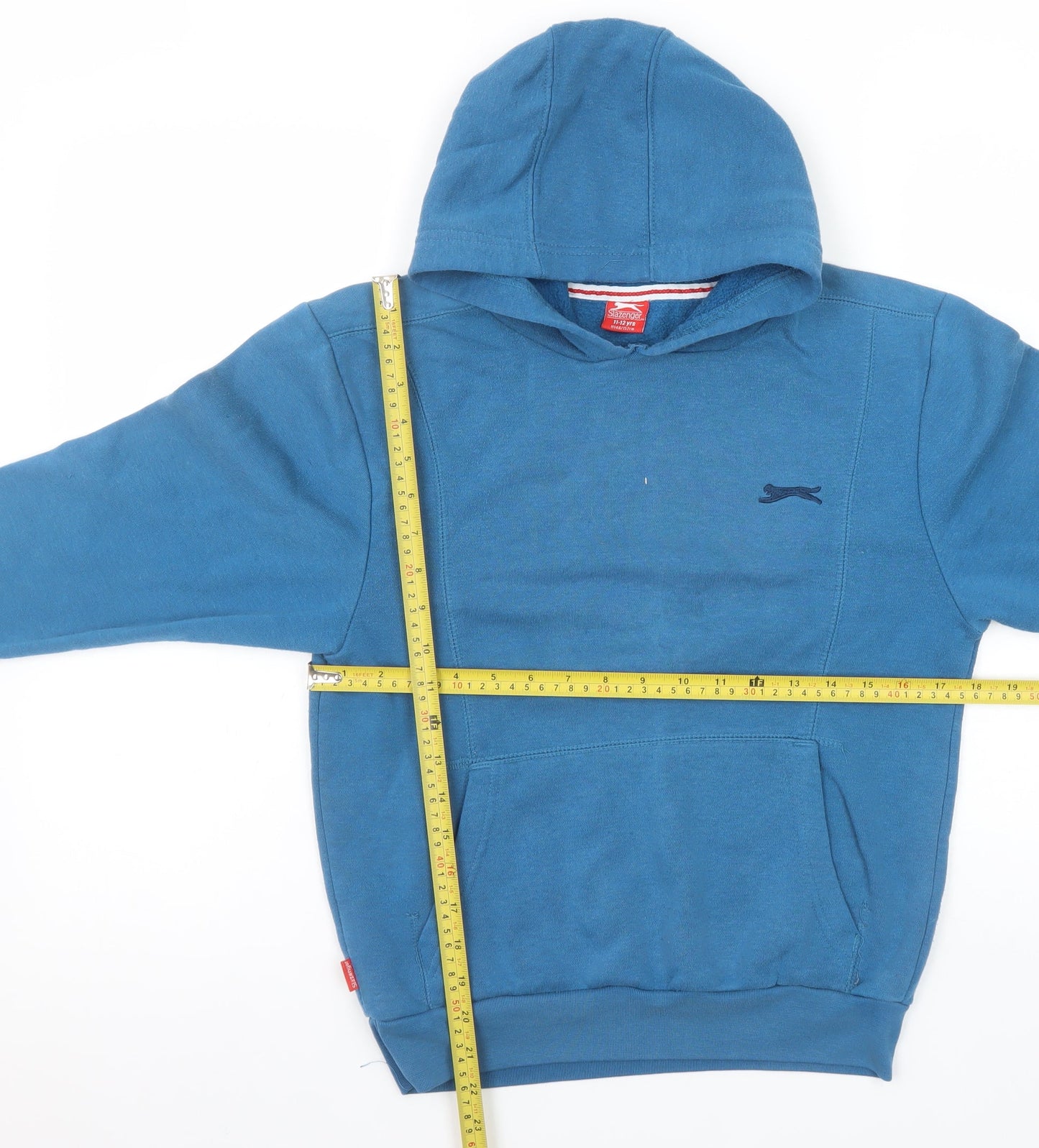 Slazenger Boys Blue Pullover Hoodie 11-12 Years Cotton Blend Casual