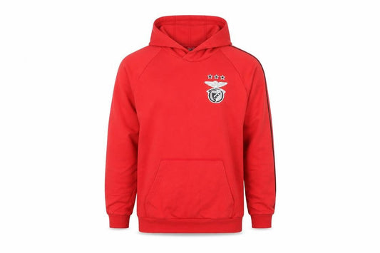 SL Benfica Men's Red Pullover Hoodie M Embroidered Logo Football Sweatshirt