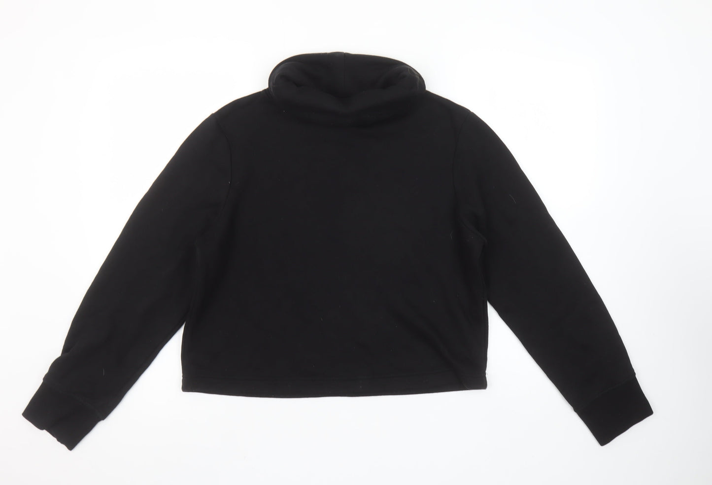 Zara Women Black Small Pullover Sweatshirt with Cowl Neck