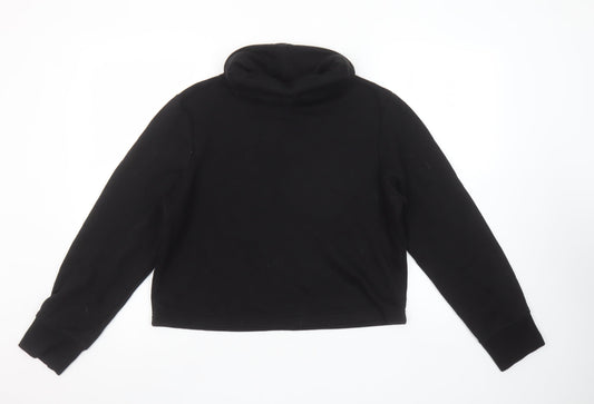Zara Women Black Small Pullover Sweatshirt with Cowl Neck
