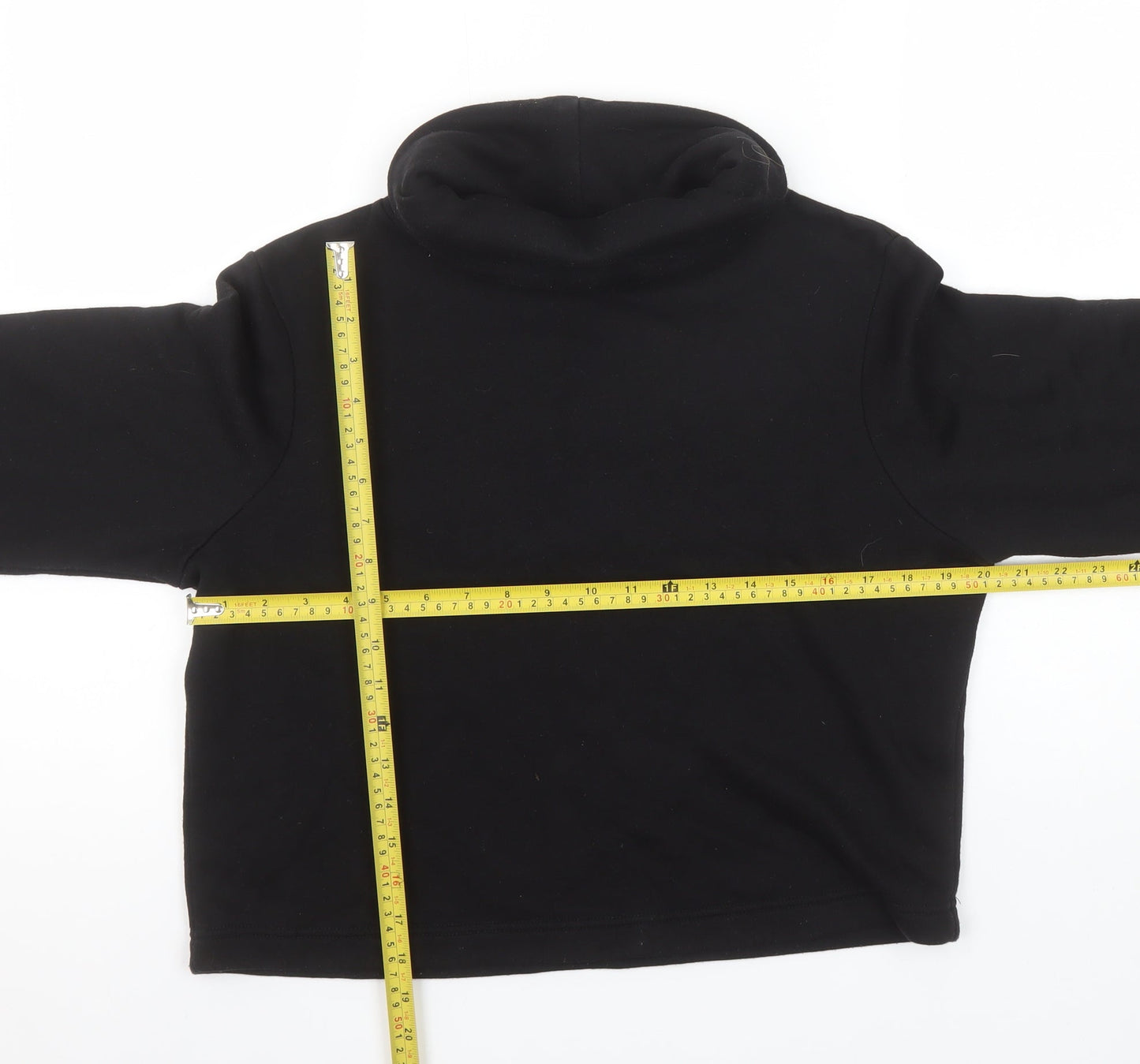 Zara Women Black Small Pullover Sweatshirt with Cowl Neck