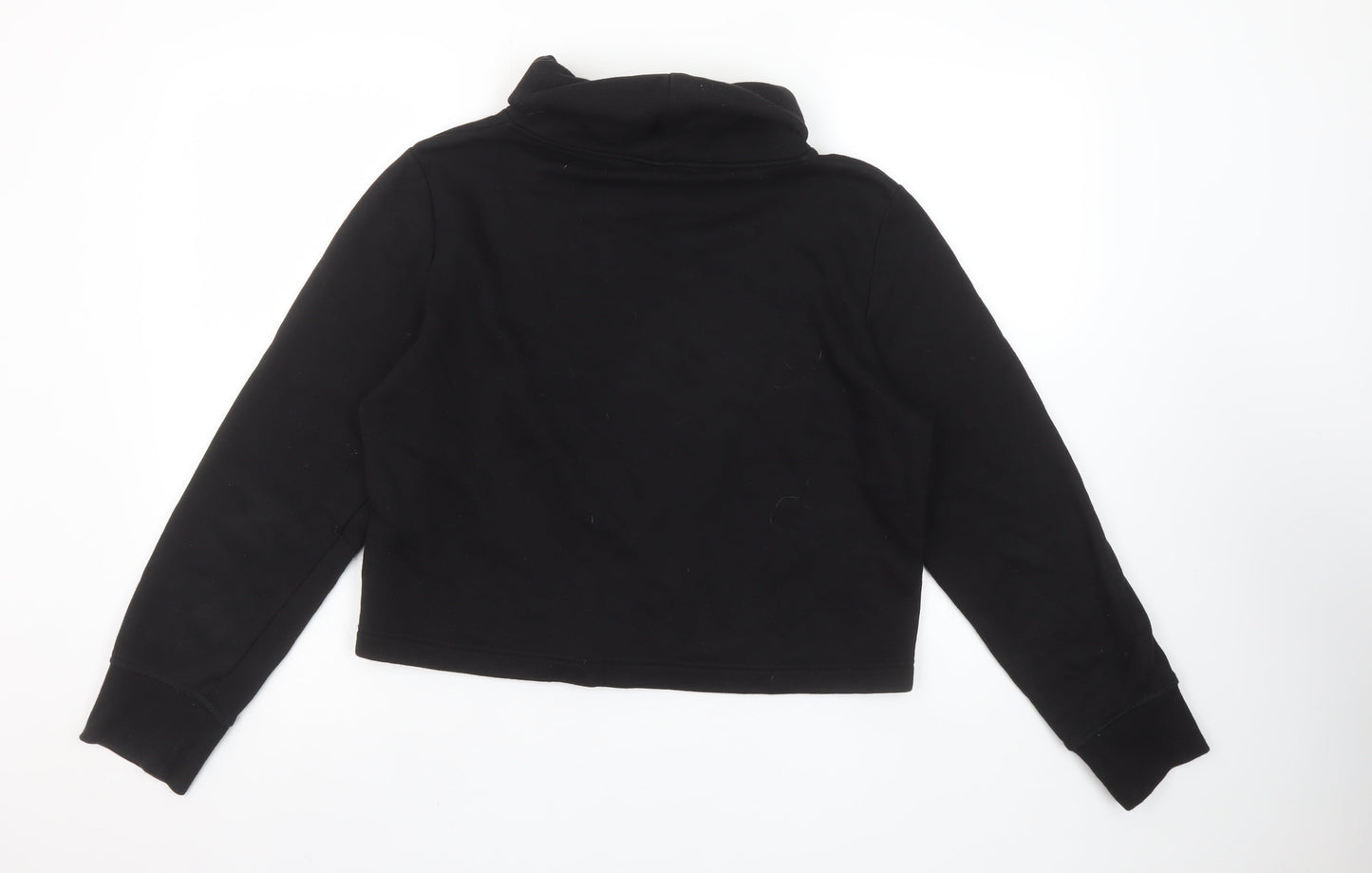 Zara Women Black Small Pullover Sweatshirt with Cowl Neck