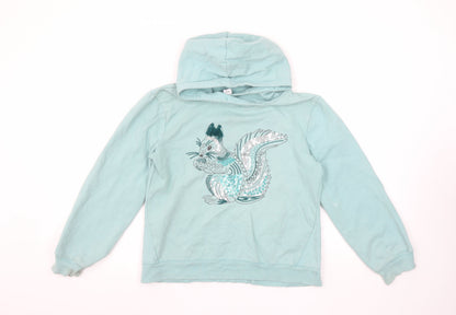 Yigga Girls Blue Sequin Squirrel Pullover Hoodie Size 13-14 Years
