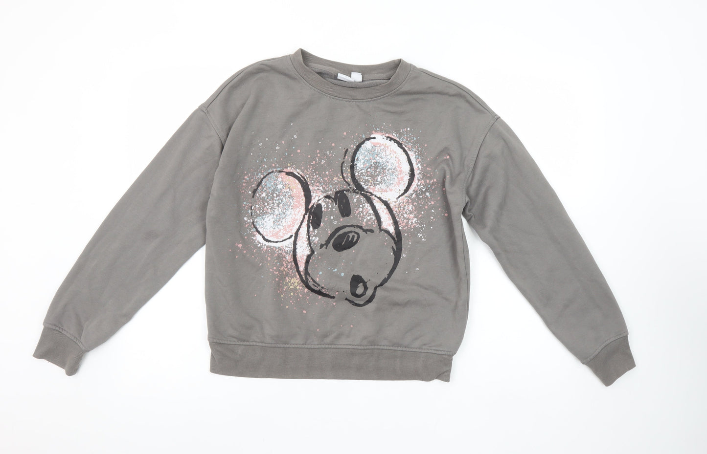 Disney Women's Grey Mickey Mouse Pullover Sweatshirt Size 2XS