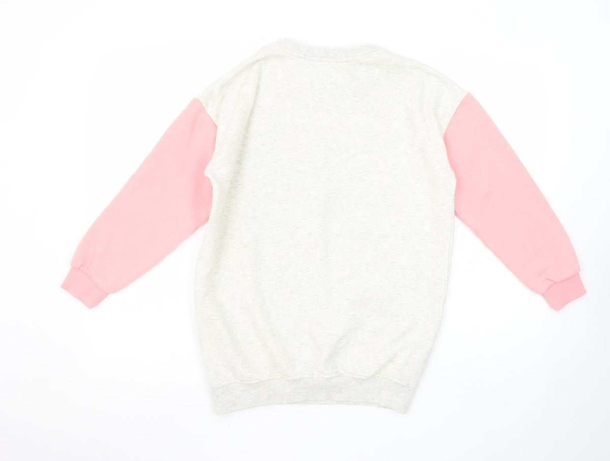F&F Girls Beige & Pink Unicorn Magical Vibes Pullover Sweatshirt 9-10 Years