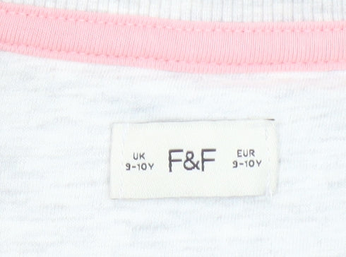 F&F Girls Beige & Pink Unicorn Magical Vibes Pullover Sweatshirt 9-10 Years