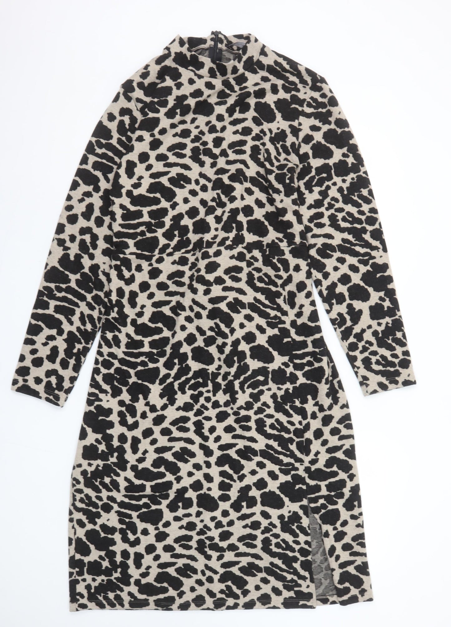 Marks and Spencer Women Beige Animal Print Bodycon Dress Size 16