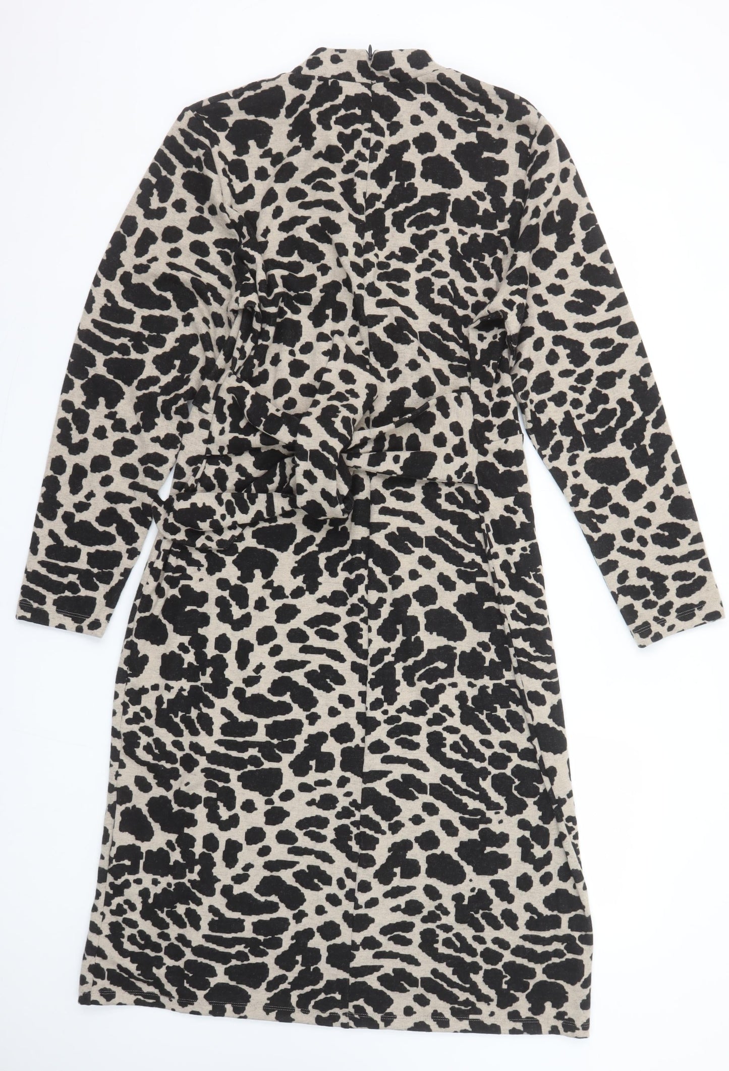 Marks and Spencer Women Beige Animal Print Bodycon Dress Size 16