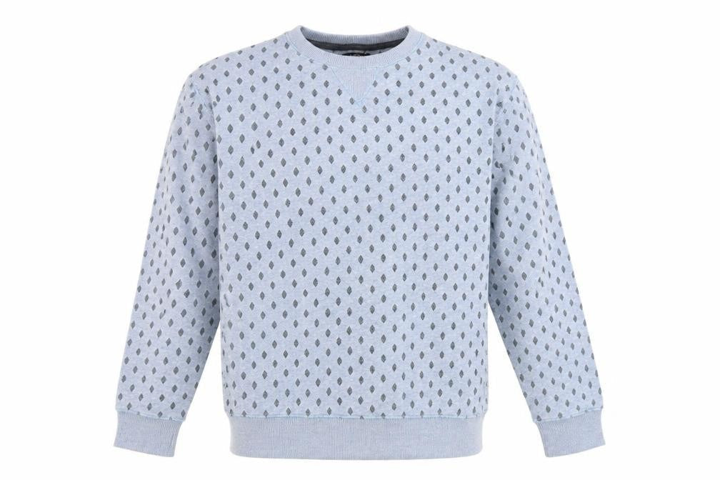 Outrage London Men's Blue Geometric Pullover Sweatshirt L