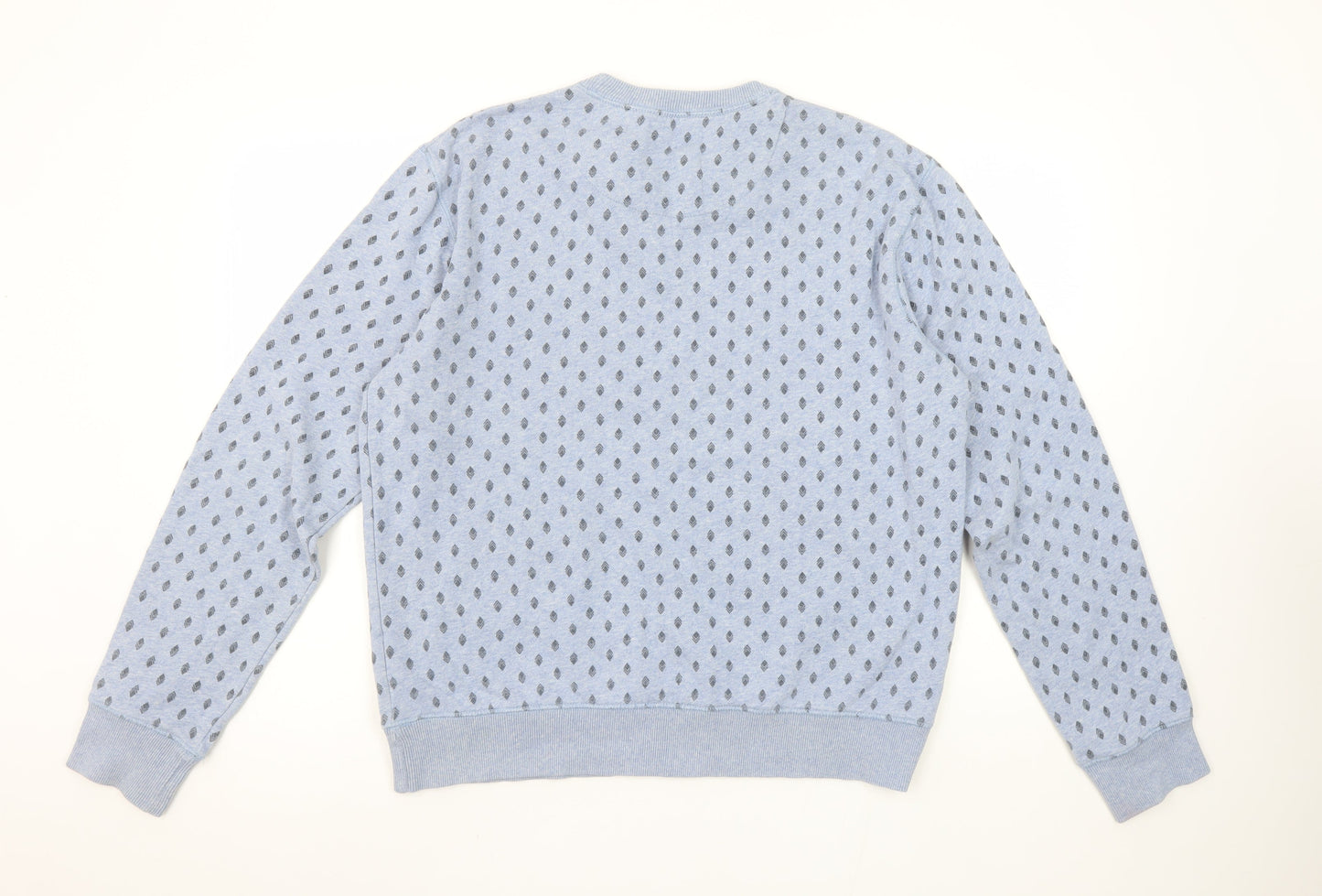 Outrage London Men's Blue Geometric Pullover Sweatshirt L