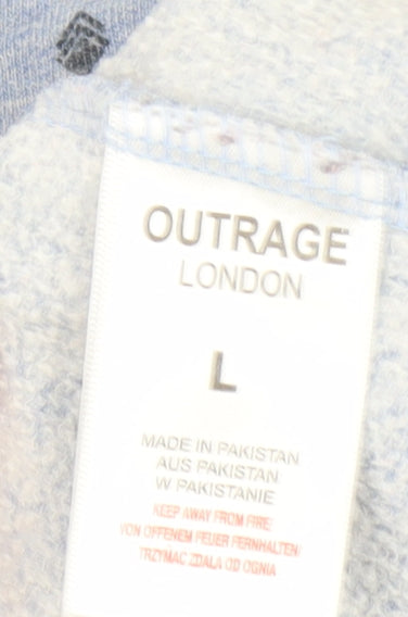 Outrage London Men's Blue Geometric Pullover Sweatshirt L