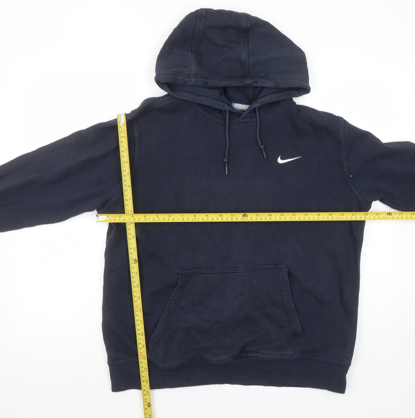 Nike Men’s Blue Pullover Hoodie L Logo Cotton Blend Sweatshirt