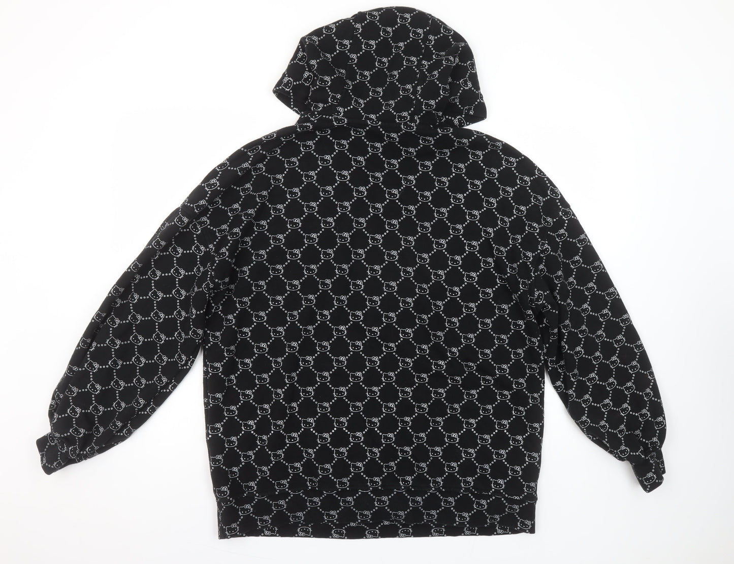 H&M Divided Hello Kitty Black Hoodie Womens S Pullover Cotton Blend