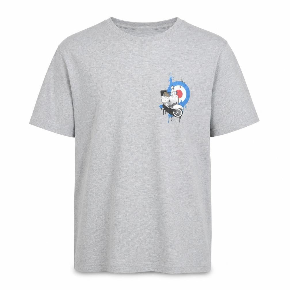Gildan Men's Grey Graphic Motorcycle Retro Crew Neck T-Shirt Size L