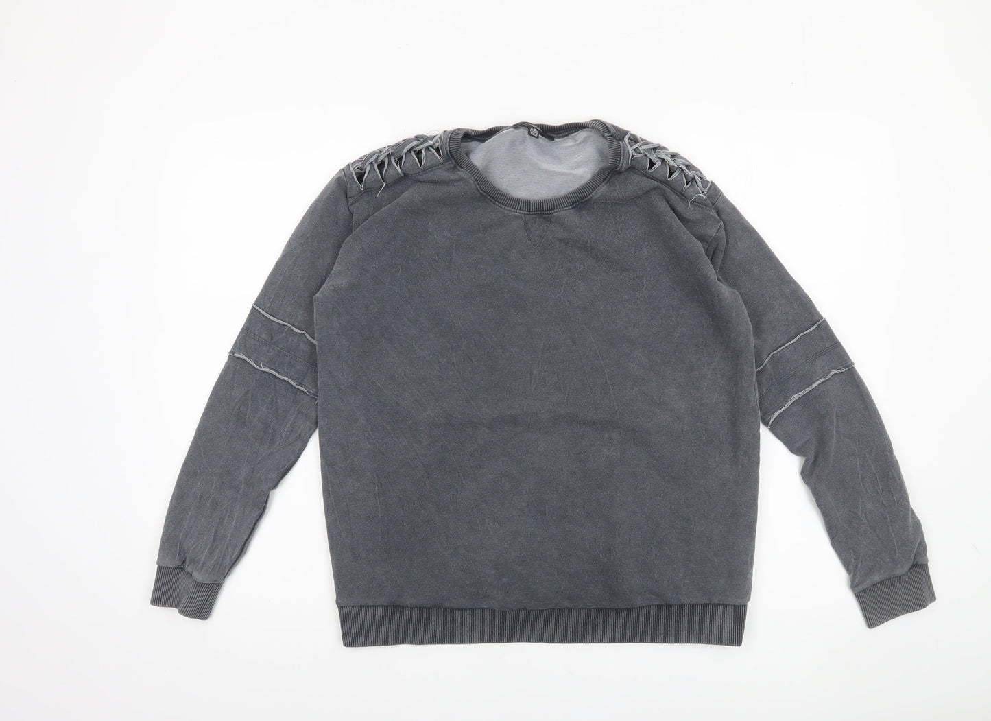 Mavi Womens Grey Crew Neck Pullover Sweatshirt Medium