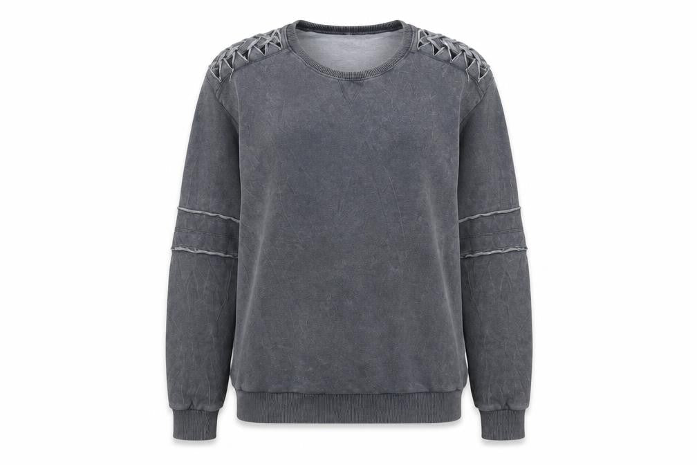 Mavi Womens Grey Crew Neck Pullover Sweatshirt Medium