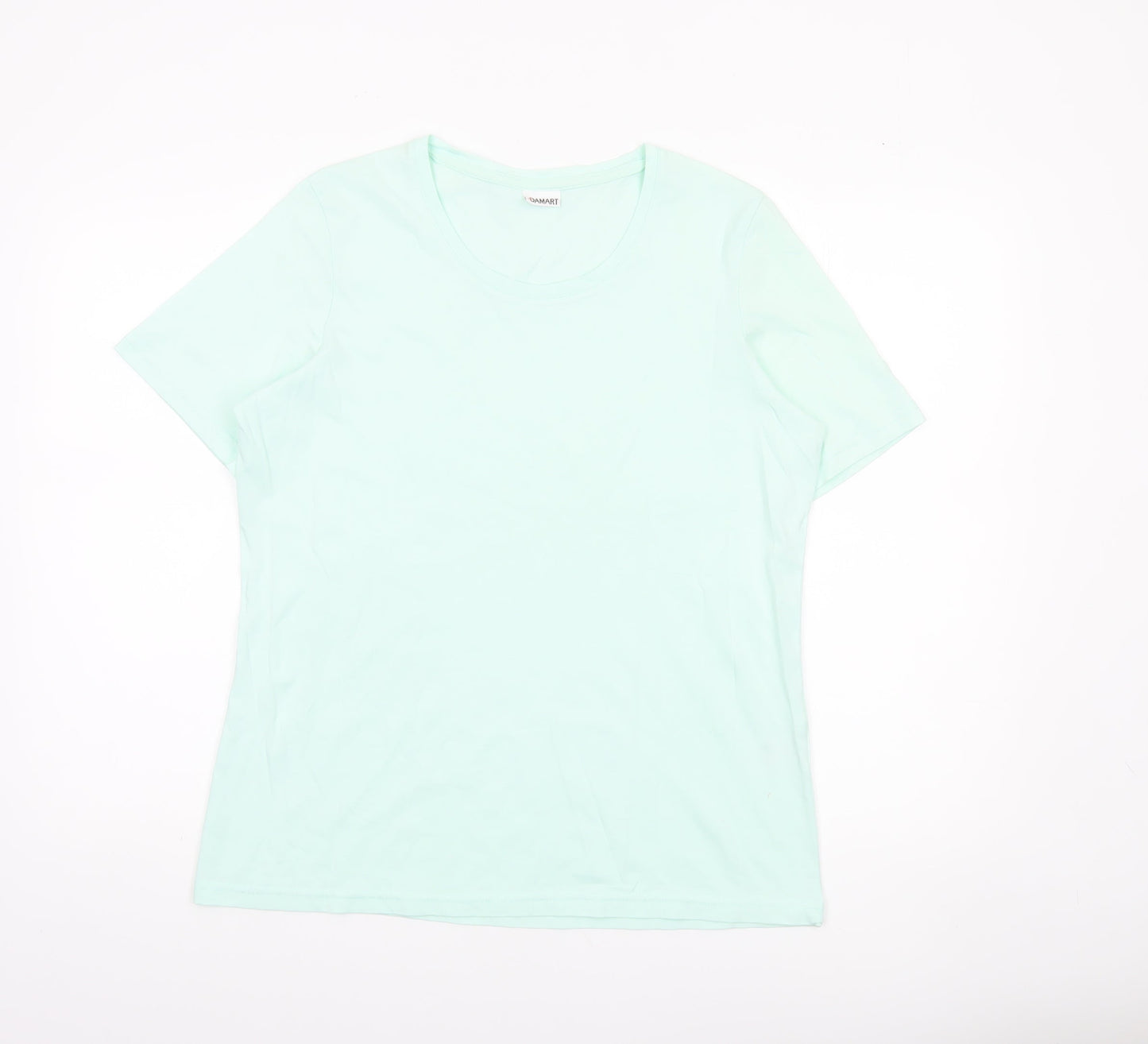 Damart Women’s Green Cotton Short Sleeve Basic T-Shirt Size 14/16