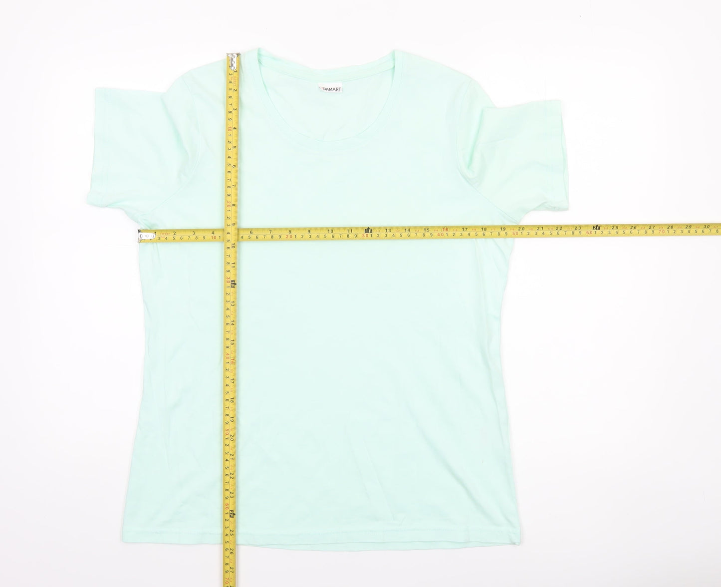 Damart Women’s Green Cotton Short Sleeve Basic T-Shirt Size 14/16