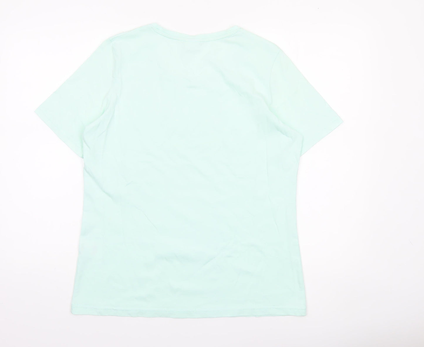 Damart Women’s Green Cotton Short Sleeve Basic T-Shirt Size 14/16