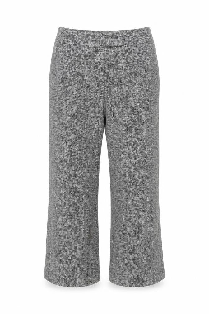 Next Petite Grey Herringbone Straight Trousers UK 14