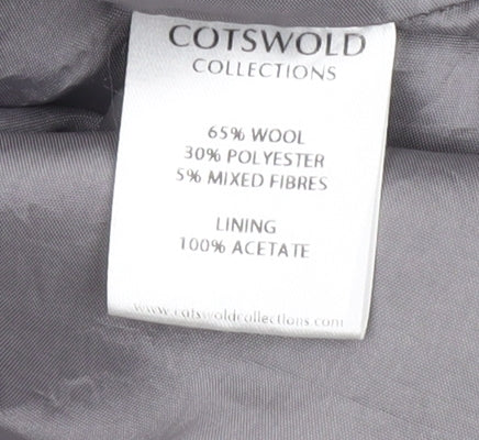 Cotswold Collections Women Grey Wool Blend Lined Straight Trousers Size 14