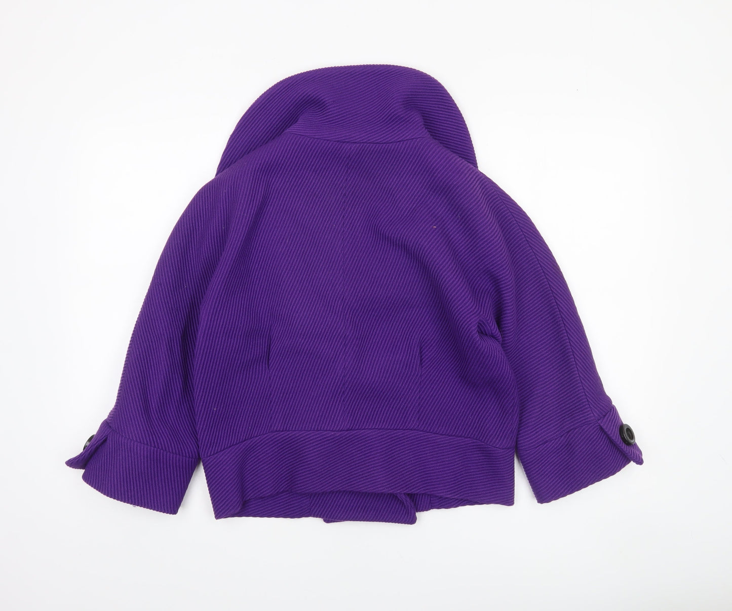 Roberto Verino Women’s Purple Wool Cropped Pea Coat Jacket Size 12