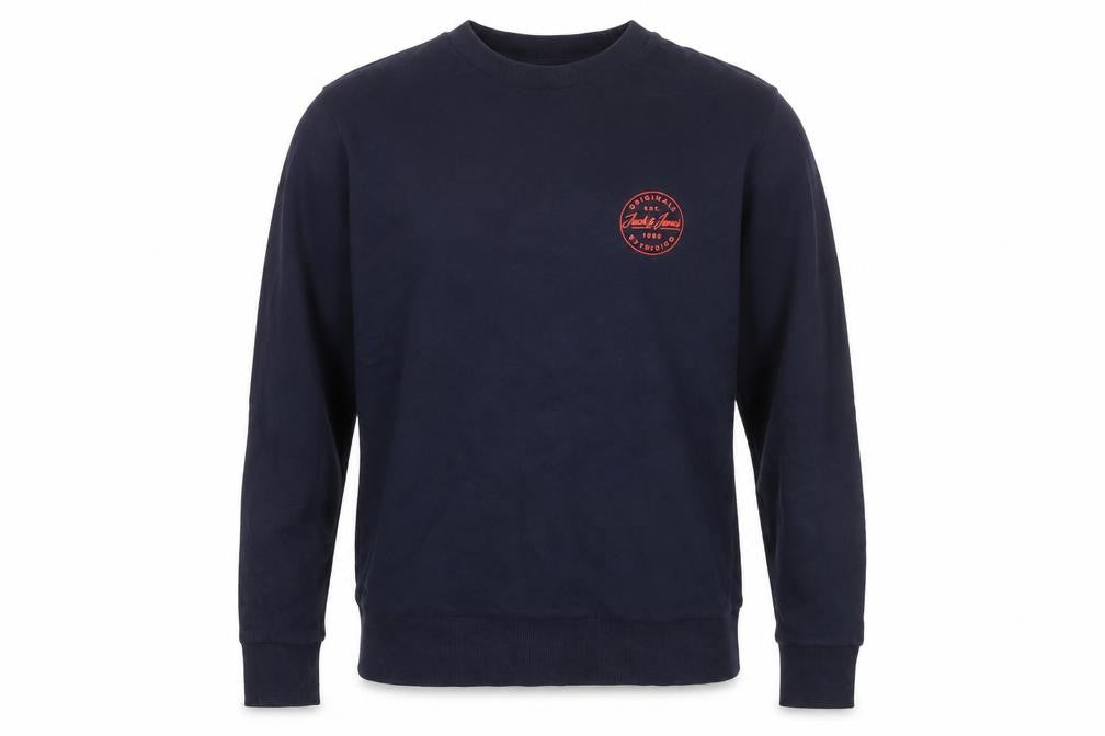 Jack & Jones Men's Blue Small Crew Neck Pullover Sweatshirt