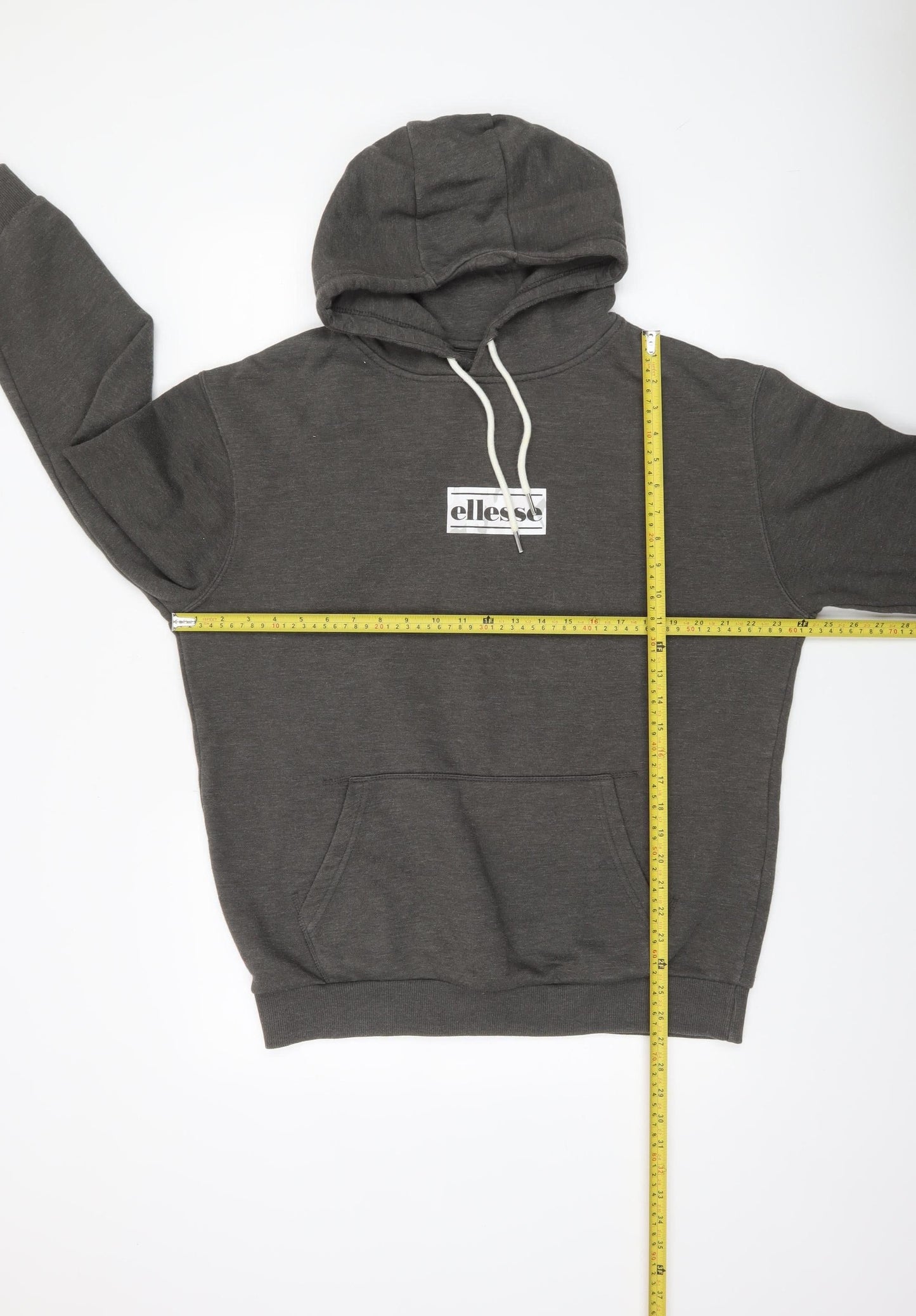 Ellesse Men's Grey Pullover Hoodie Medium Regular Fit Logo Sweatshirt