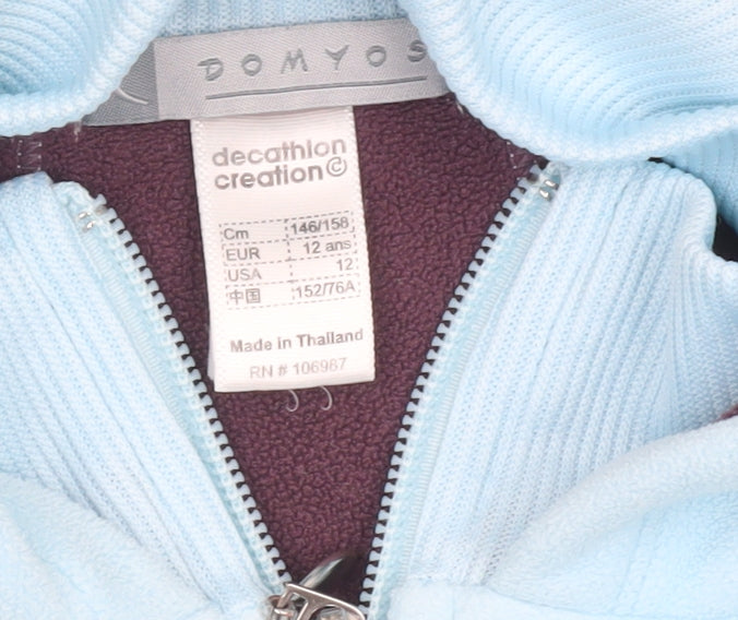 Domyos Girls Blue Full Zip Fleece Hoodie 12 Years