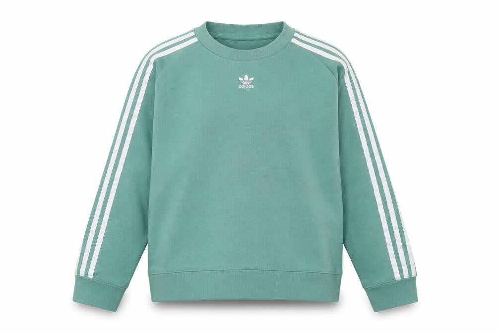 Adidas Womens Green Crew Neck Long Sleeve Pullover Sweatshirt UK 8