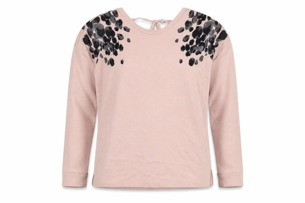 Next Women Pink Leopard Print Long Sleeve Pullover Sweatshirt UK 12