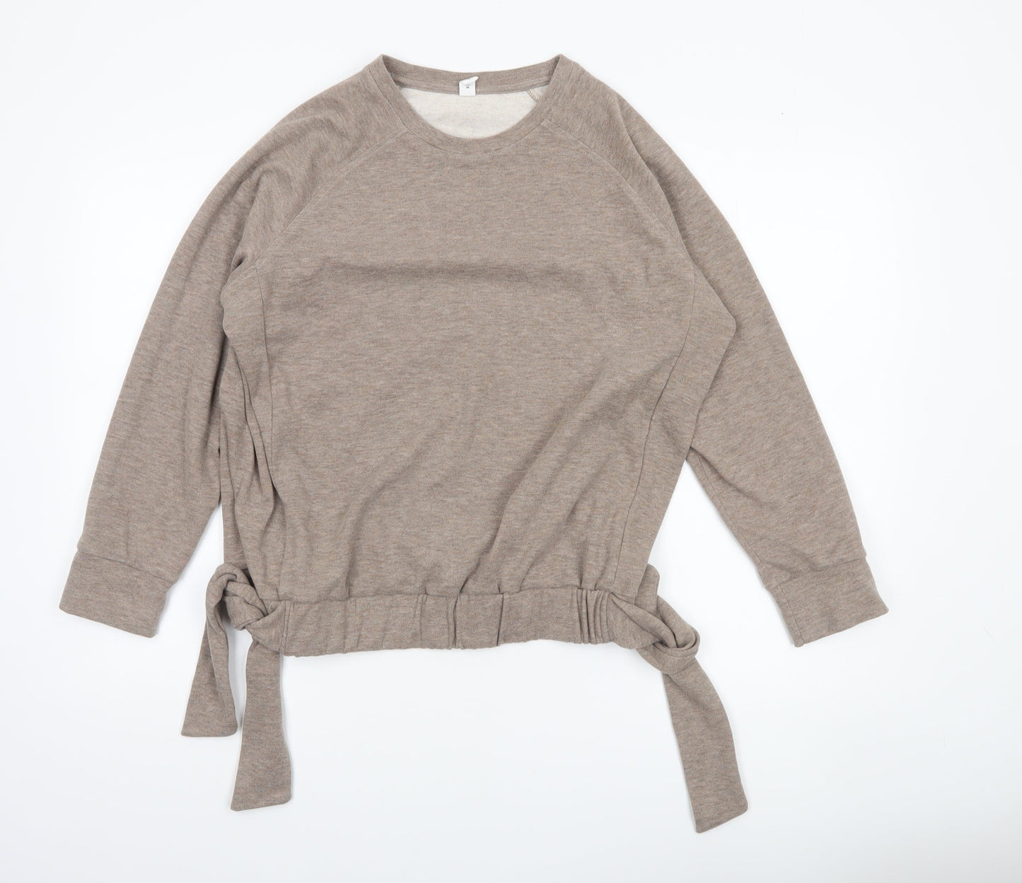 Ysabel Mora Women’s Beige Tie Waist Pullover Sweatshirt Medium