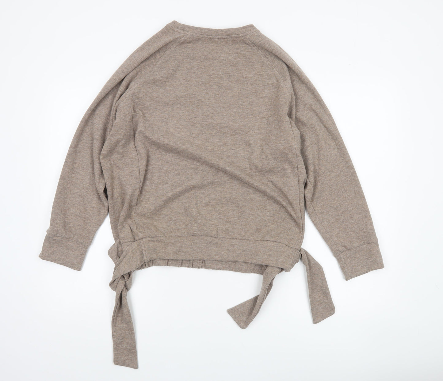 Ysabel Mora Women’s Beige Tie Waist Pullover Sweatshirt Medium